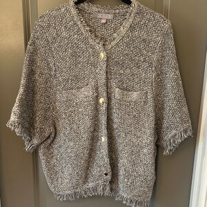 J. Crew Textured Gray Cardigan